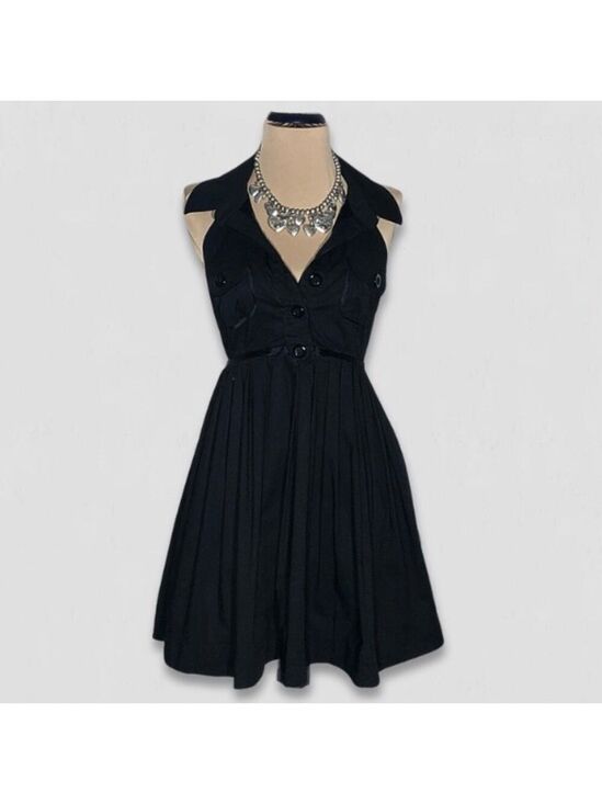 bebe Dresses & Skirts - Bebe Halter Mini Dress Black Fit and Flare Medium